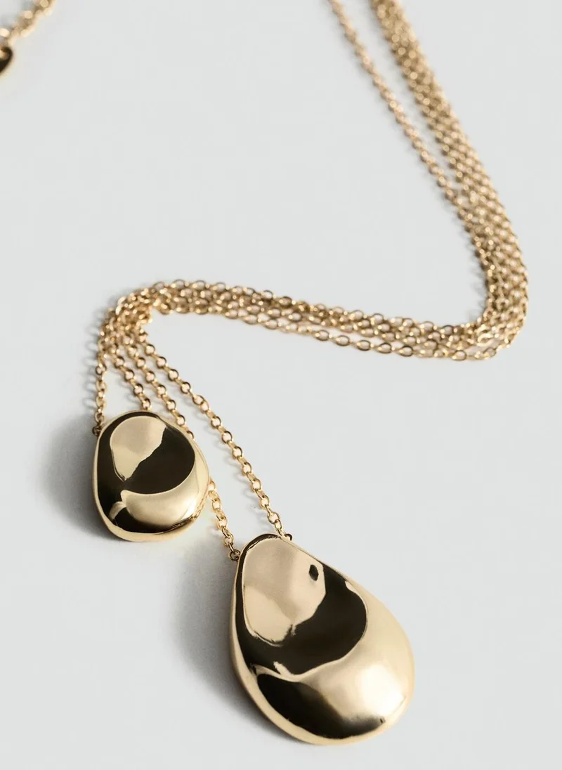 MANGO Double-drop pendant necklace